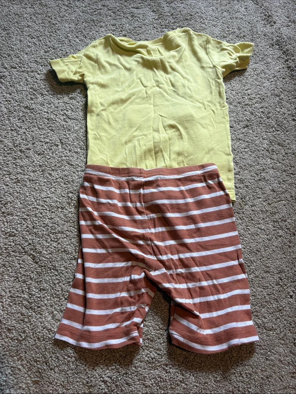 Carter's Yellow & Brown Excavator Kids Pajama Set